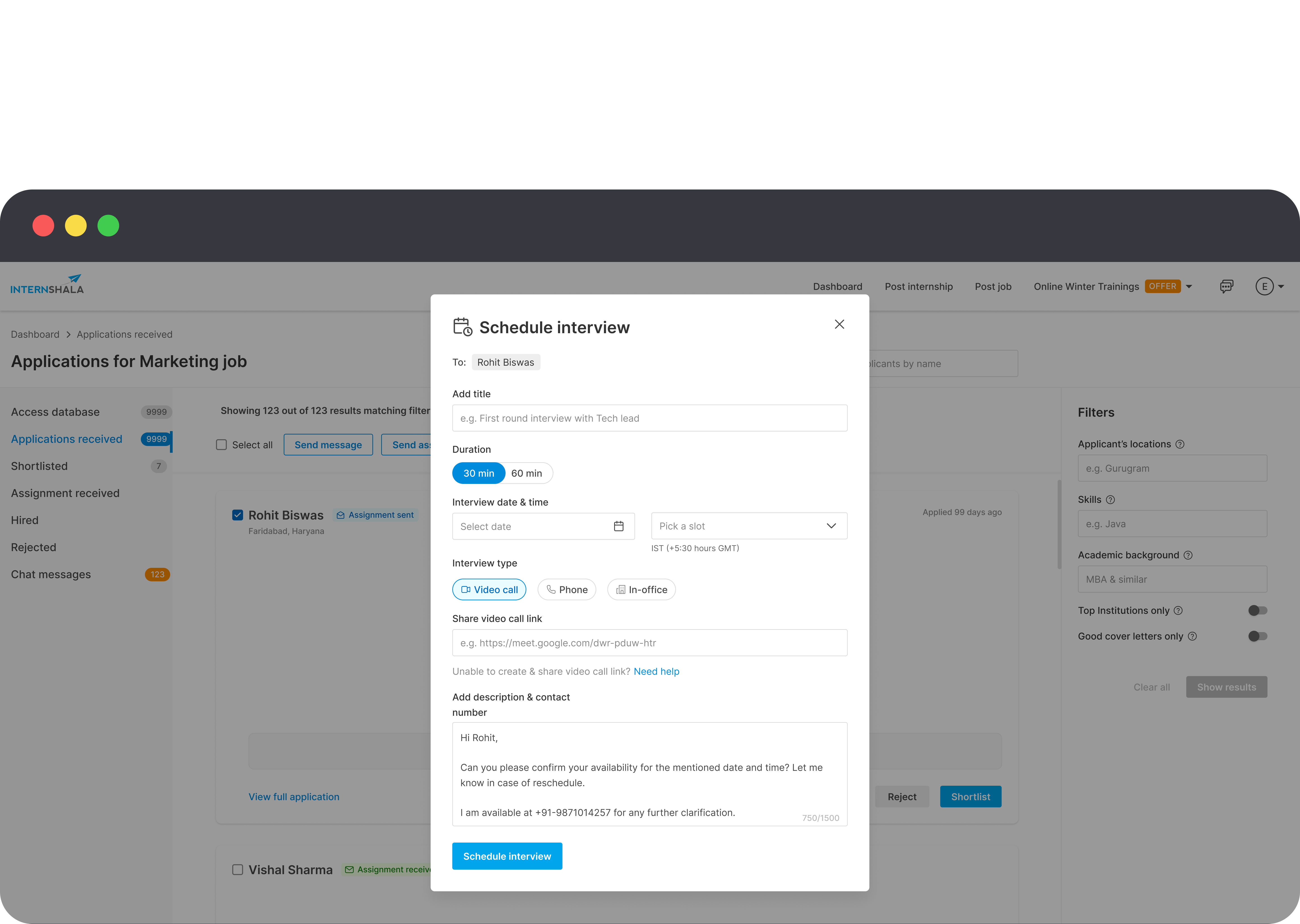 Web mockup